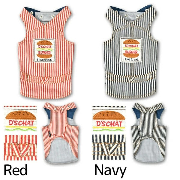 ディーズチャット D's CHAT ストライプバーガータンク【犬服 小型犬 ドッグウェア トップス タンクトップ】