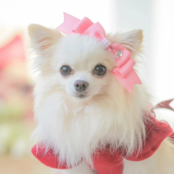 きゃんナナ CanNana 姫リボン LB-1001【小型犬 アクセサリー バレット リボン ヘアーアクセサリー】