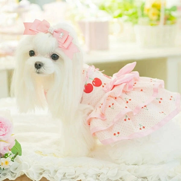 きゃんナナ CanNana さくらんぼフレアーワンピース 1155【小型犬 犬服