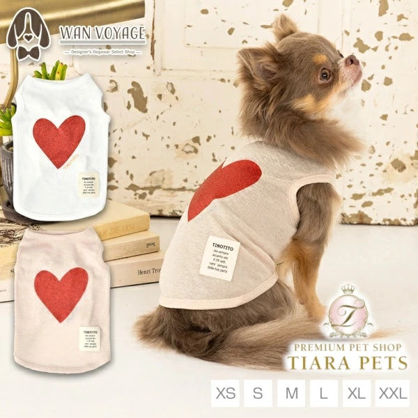 ティノティート TINOTITO ラメハートタンク【小型犬 犬服 トップス タンクトップ カジュアル】