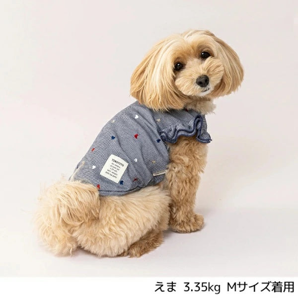 ティノティート TINOTITO 袖フリルハートタンク【小型犬 犬服 トップス タンクトップ カジュアル】