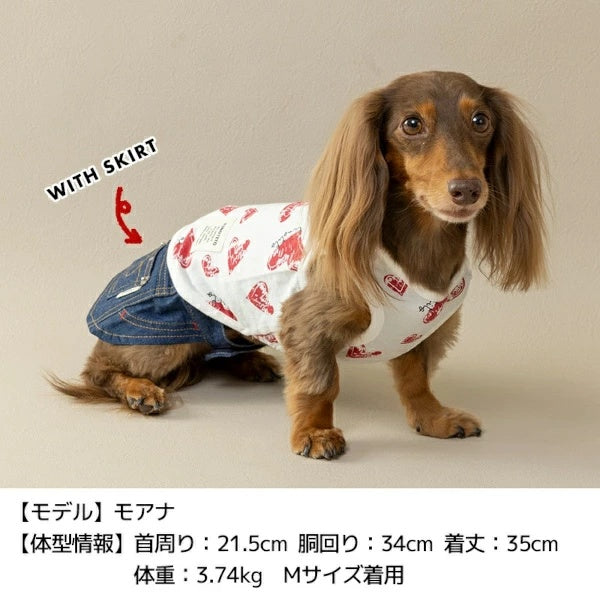 ティノティート TINOTITO ハートプリントタンク【小型犬 犬服 トップス タンクトップ カジュアル】
