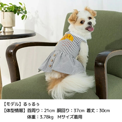 ティノティート TINOTITO 丸襟ストライプワンピ【小型犬 犬服 トップス タンクトップ カジュアル】