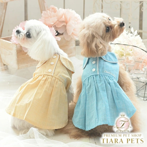 ワンオクターヴ One Octave シャツドレス【小型犬 犬服 ウエア ワンピース ドレス シャツ セレブ】
