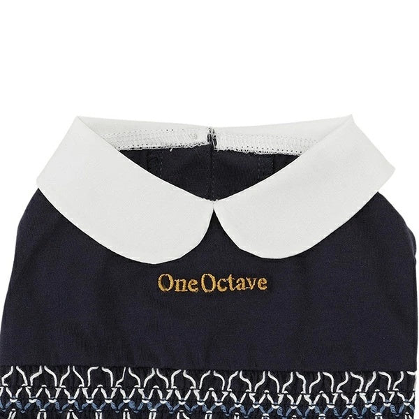 ワンオクターヴ One Octave 襟付きスモッキングワンピース【小型犬 犬服 ウエア ワンピース ドレス セレブ】