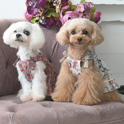 ローラアシュレイ LAURA ASHLEY スモッキング刺繍キャミワンピース【小型犬 犬服 ウエア ワンピース ドレス セレブ】