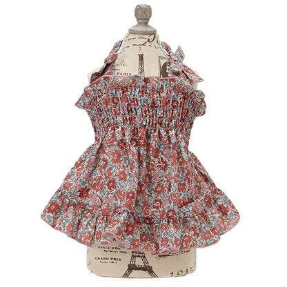 ローラアシュレイ LAURA ASHLEY スモッキング刺繍キャミワンピース【小型犬 犬服 ウエア ワンピース ドレス セレブ】