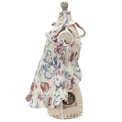 ローラアシュレイ LAURA ASHLEY スモッキング刺繍キャミワンピース【小型犬 犬服 ウエア ワンピース ドレス セレブ】