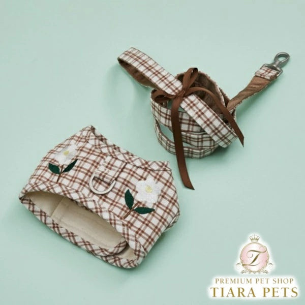 ルイスドッグ louisdog Walk With Me/Brown Check【小型犬 犬用 カラー 首輪 ハーネス セット セレブ】