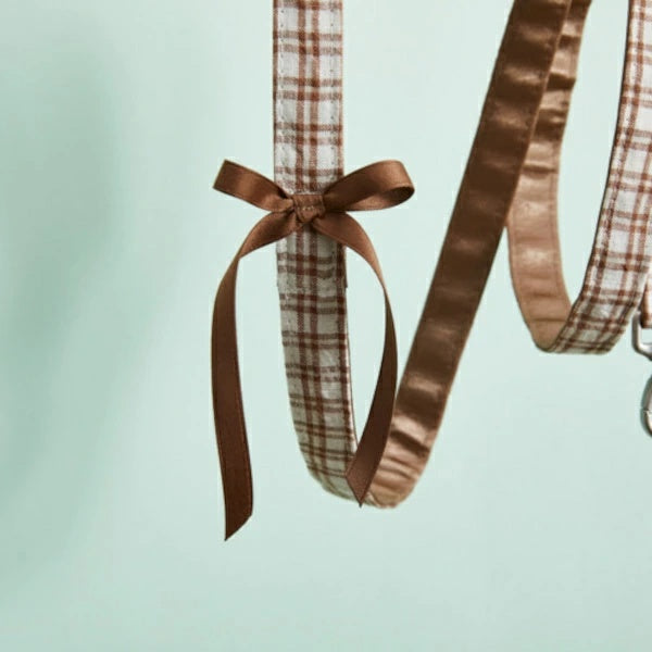 ルイスドッグ louisdog Walk With Me/Brown Check【小型犬 犬用 カラー 首輪 ハーネス セット セレブ】