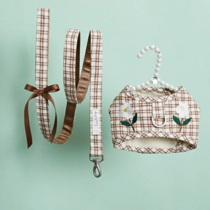 ルイスドッグ louisdog Walk With Me/Brown Check【小型犬 犬用 カラー 首輪 ハーネス セット セレブ】