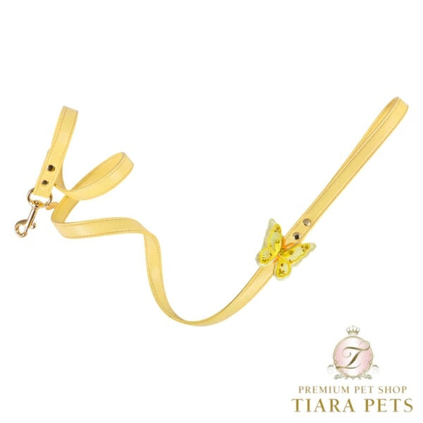 シャーロットドレス Charlotte's Dress Art. h1624NV VIP leash Butterfly Yellow【小型犬用 犬用 リード リーシュ セレブ】