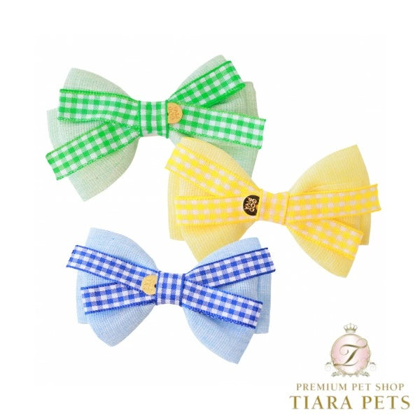 ゴッドピヴァ GODPIVA パステルギンガムバレッタ【小型犬 犬用 ヘアアクセサリー バレッタ セレブ】