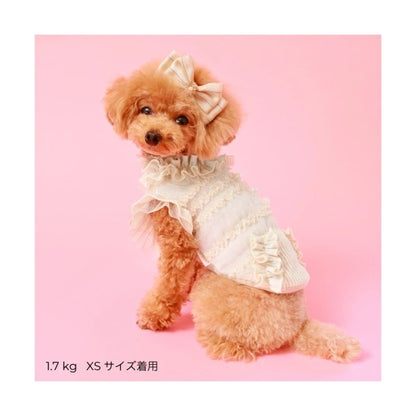 ゴッドピヴァ GODPIVA★ご予約★ドットチュールフリルタンク ※4月下旬より順次発送【小型犬 犬服 トップス タンクトップ セレブ】