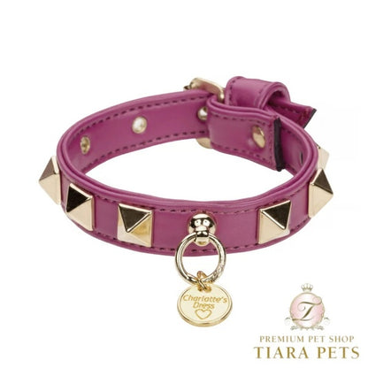 シャーロットドレス Charlotte's Dress Art. f1519N15 collar Square rivet【小型犬用 犬用 カラー 首輪 セレブ】