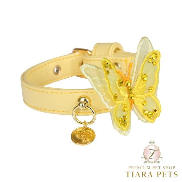 シャーロットドレス Charlotte's Dress Art. f1624N collar Butterfly yellow【小型犬用 犬用 カラー 首輪 セレブ】