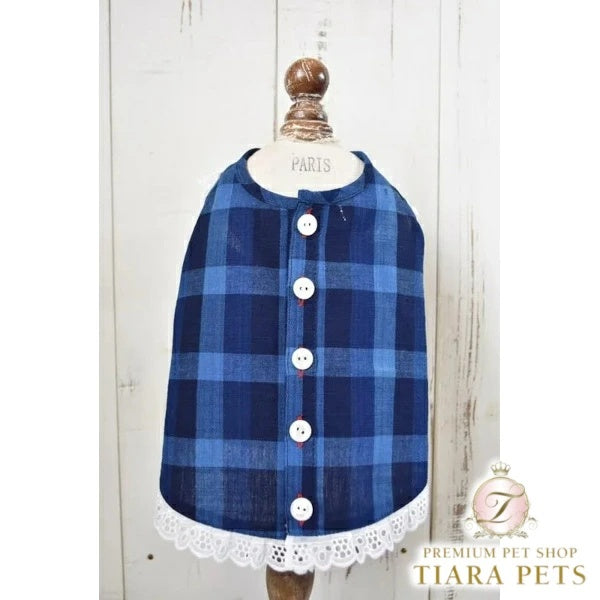プエルト PUERTO KASURIガーデンエプロン（BLUE）【小型犬 犬服 ウエア トップス カットソー エプロン セレブ】