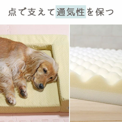 アイドッグ iDog UNAGE アンエイジ 体圧分散シニアローベッド カドラータイプ 撥水・防水キルト Lサイズ アイドッグ[RMCBD247]【小型犬 犬用 ソファ ベッド セット セレブ】