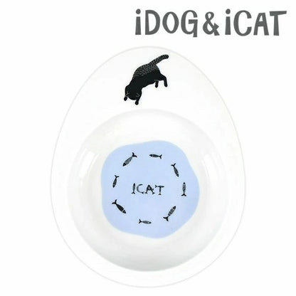 アイドッグ iDog オリジナル ドゥーエッグフードボウル浅皿 猫とみずたまり[BLFA037]【犬 食器 ダイニンググッズ フードボウル】