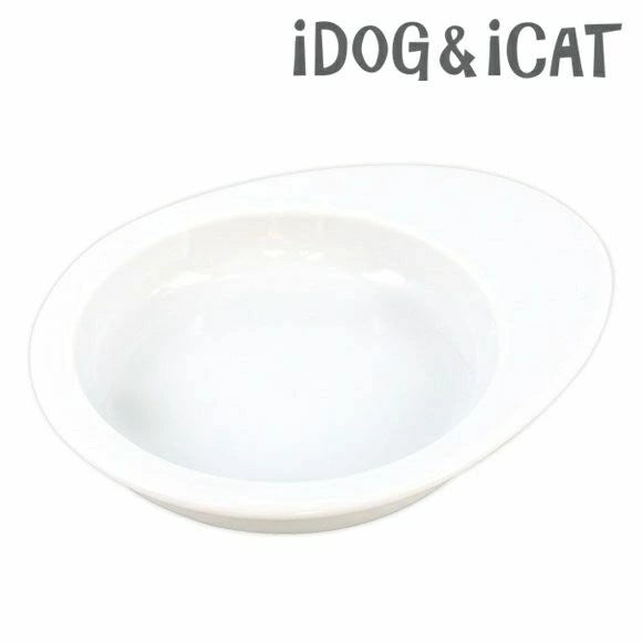 アイドッグ iDog オリジナル ドゥーエッグフードボウル浅皿 無地ホワイト[BLFA036]【犬 食器 ダイニンググッズ フードボウル】