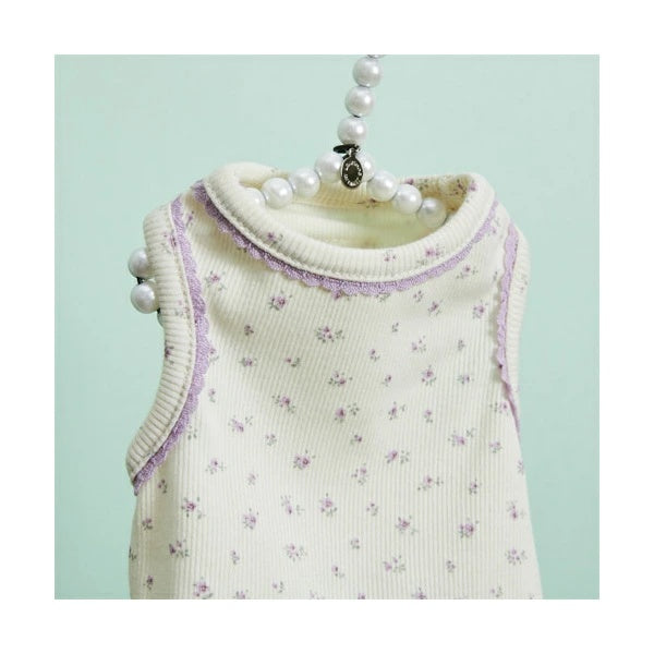 ルイスドッグ louisdog Lilac Bloom Sleeveless【小型犬 犬服 トップス ノースリーブ カットソー Tシャル セレブ】