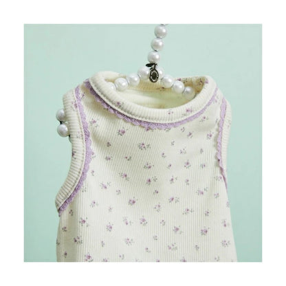 ルイスドッグ louisdog Lilac Bloom Sleeveless【小型犬 犬服 トップス ノースリーブ カットソー Tシャル セレブ】