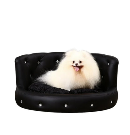 ビジューセレブラウンドベッド【ビジュー ラグジュアリー 犬 小型犬 ベッド ソファー又家具】