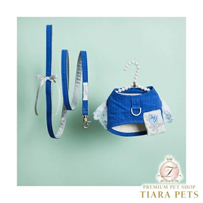 ルイスドッグ louisdog Walk With Me/Blue Rose【小型犬 犬用 ハーネス リード カラー セット セレブ】