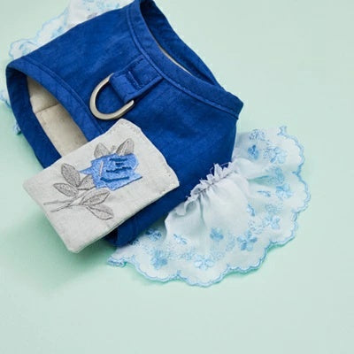 ルイスドッグ louisdog Walk With Me/Blue Rose【小型犬 犬用 ハーネス リード カラー セット セレブ】