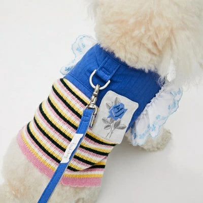 ルイスドッグ louisdog Walk With Me/Blue Rose【小型犬 犬用 ハーネス リード カラー セット セレブ】