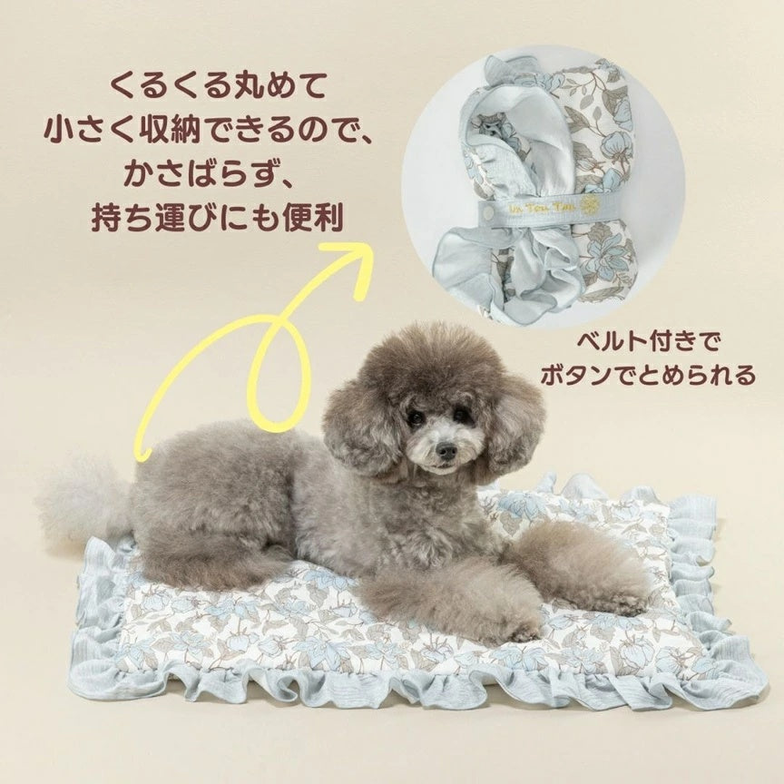 アントゥトゥ Un TouTou 花柄フリルマット F【小型犬 犬用 マット ラグ クッション グッズ セレブ】