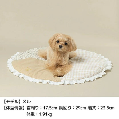 アントゥトゥ Un TouTou ハートレースフリルベッド F【小型犬 犬用 ベッド マット ラグ クッション グッズ セレブ】