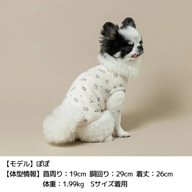 アントゥトゥ Un TouTou うさぎ柄タンク【小型犬 犬用 犬服 トップス タンクトップ ノースリーブ セレブ】