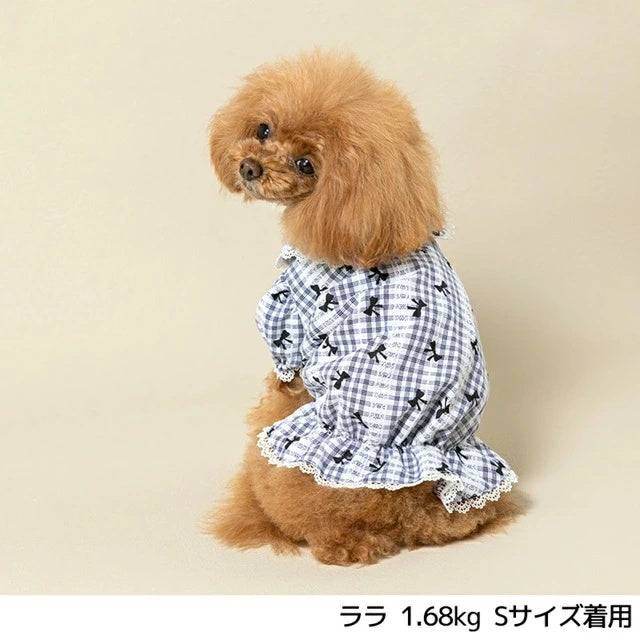 アントゥトゥ Un TouTou レースチェック柄ブラウス【小型犬 犬用 犬服 トップス シャツ ブラウス セレブ】