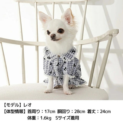 アントゥトゥ Un TouTou レースチェック柄ブラウス【小型犬 犬用 犬服 トップス シャツ ブラウス セレブ】