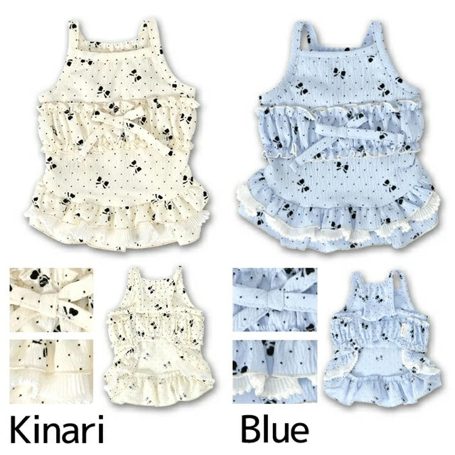 アントゥトゥ Un TouTou リボン柄キャミワンピ【小型犬 犬用 犬服 ワンピース スカート ドレス セレブ】