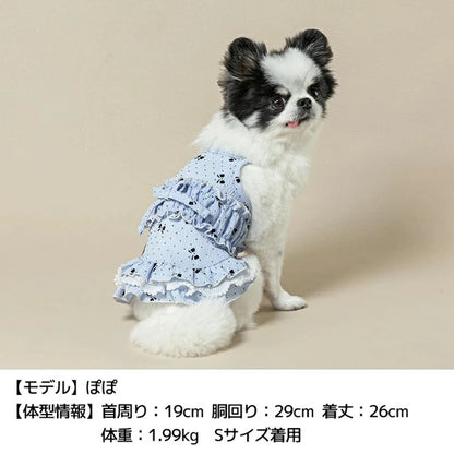 アントゥトゥ Un TouTou リボン柄キャミワンピ【小型犬 犬用 犬服 ワンピース スカート ドレス セレブ】