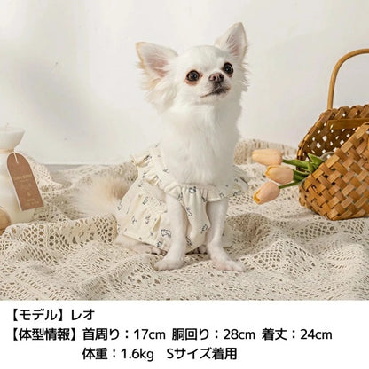 アントゥトゥ Un TouTou うさぎ柄ワンピ【小型犬 犬用 犬服 ワンピース スカート ドレス セレブ】