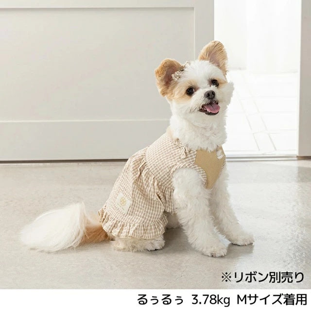 アントゥトゥ Un TouTou チェックリボンワンピ【小型犬 犬用 犬服 ワンピース スカート ドレス セレブ】