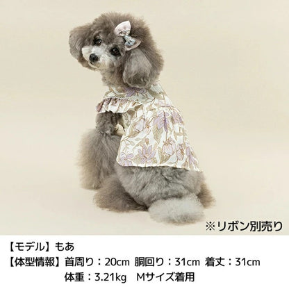 アントゥトゥ Un TouTou 肩フリル切り替えワンピ【小型犬 犬用 犬服 ワンピース スカート ドレス セレブ】