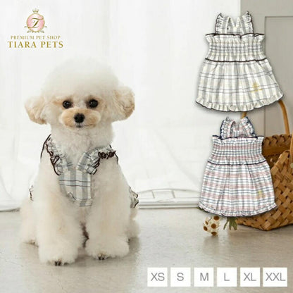 アントゥトゥ Un TouTou シャーリングチェックワンピ【小型犬 犬用 犬服 ワンピース スカート ドレス セレブ】