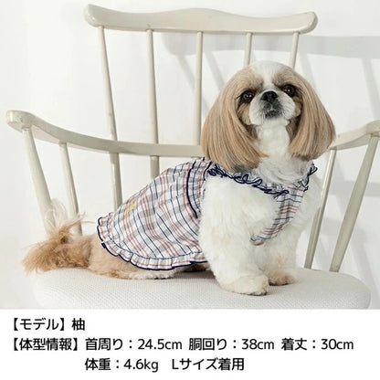 アントゥトゥ Un TouTou シャーリングチェックワンピ【小型犬 犬用 犬服 ワンピース スカート ドレス セレブ】