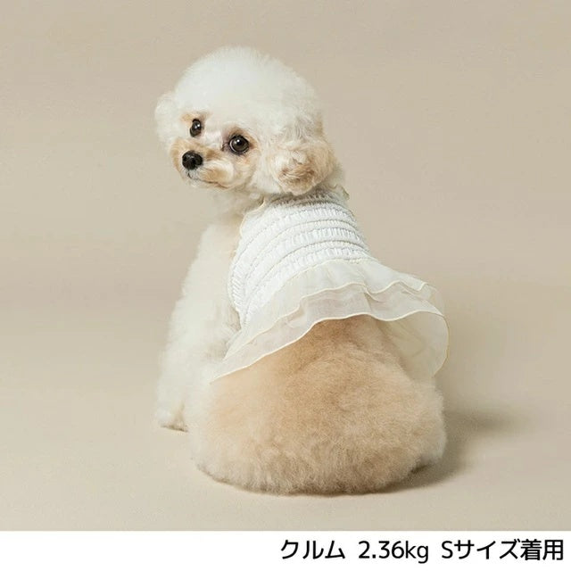 アントゥトゥ Un TouTou シフォンフリルワンピ【小型犬 犬用 犬服 ワンピース スカート ドレス セレブ】