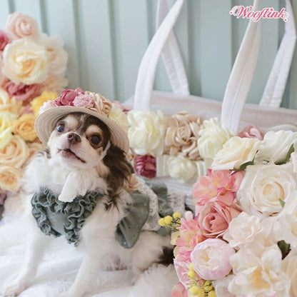 ウーフリンク WOOFLINK SUNKISSED STRAW HAT【小型犬 犬用 帽子 ストローハット 麦わら帽子 アクセサリー セレブ】
