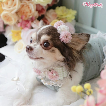 ウーフリンク WOOFLINK SUMMER FLOWERS HAIRCLIP【小型犬 犬用 アクセサリー ヘアクリップ セレブ】