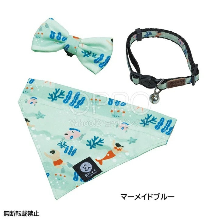 OPPO オッポ エンビーキャットカラーセット【ペット 猫 首輪 猫の首輪 安全 おしゃれ リボン バンダナ 鈴 セーフティバックル セット】
