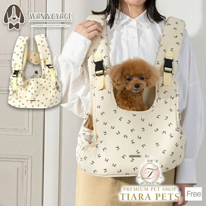 アントゥトゥ Un TouTou リボン柄スリングバッグF【小型犬 犬用キャリー バッグ スリング  セレブ】