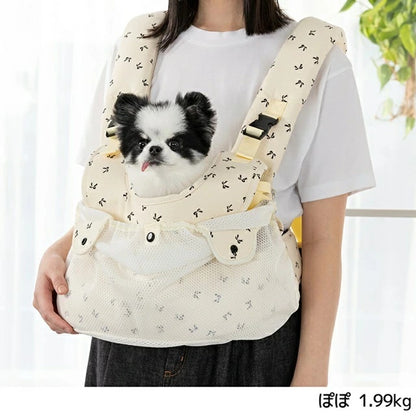 アントゥトゥ Un TouTou リボン柄スリングバッグF【小型犬 犬用キャリー バッグ スリング  セレブ】