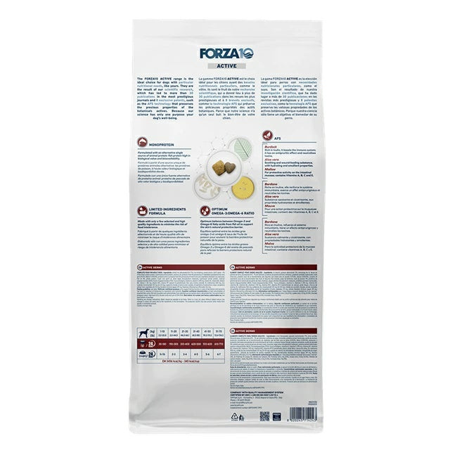 フォルツァディエチ FORZA10 Dermo Active デルモ アクティブ 皮膚ケア 中粒 4kg/10kg【犬用 成犬 皮膚 被毛 健康維持 ドッグフード ドライフード 皮膚ケア 小粒 4kg 10kg】
