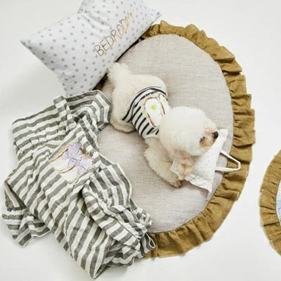 ルイスドッグ louisdog Linen Dive Eggshell Rug【小型犬 犬用 ラグ マット セレブ】